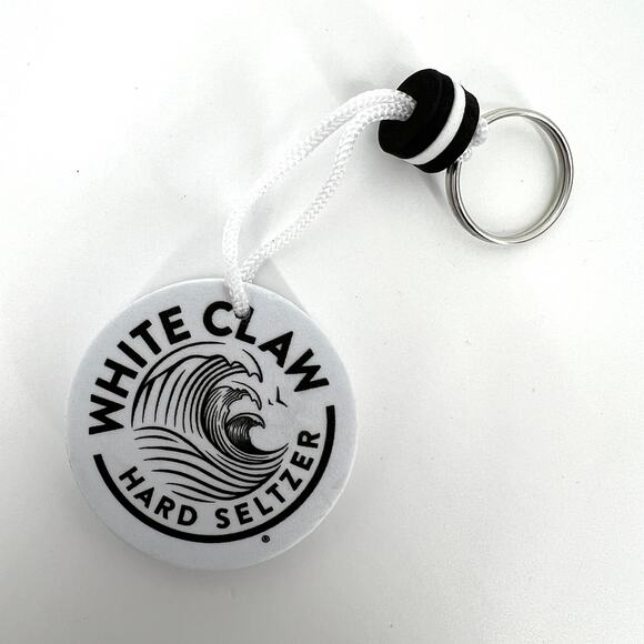 LOT OF 25 WHITE CLAW KEYCHAINS FOB COLLECTIBLE WHITE CLAW FANS FOAM FLOATS NEW - Picture 2 of 8